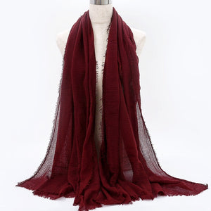 SANMAIHUA Woven Crinkle Scarf - Zainab's Closet