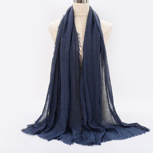 SANMAIHUA Woven Crinkle Scarf - Zainab's Closet