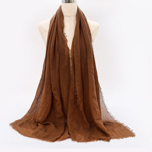SANMAIHUA Woven Crinkle Scarf - Zainab's Closet