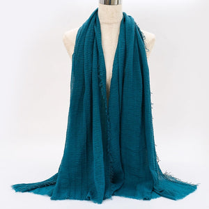 SANMAIHUA Woven Crinkle Scarf - Zainab's Closet