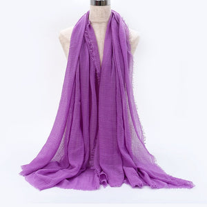 SANMAIHUA Woven Crinkle Scarf - Zainab's Closet