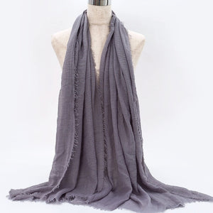 SANMAIHUA Woven Crinkle Scarf - Zainab's Closet