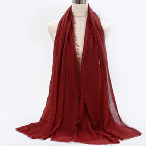 SANMAIHUA Woven Crinkle Scarf - Zainab's Closet