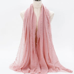 SANMAIHUA Woven Crinkle Scarf - Zainab's Closet