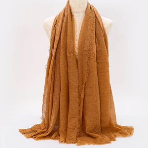 SANMAIHUA Woven Crinkle Scarf - Zainab's Closet