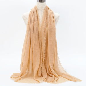 SANMAIHUA Woven Crinkle Scarf - Zainab's Closet