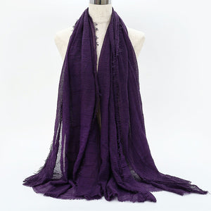 SANMAIHUA Woven Crinkle Scarf - Zainab's Closet