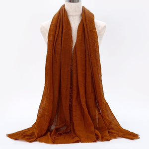 SANMAIHUA Woven Crinkle Scarf - Zainab's Closet