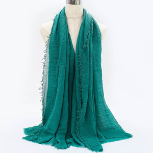 SANMAIHUA Woven Crinkle Scarf - Zainab's Closet