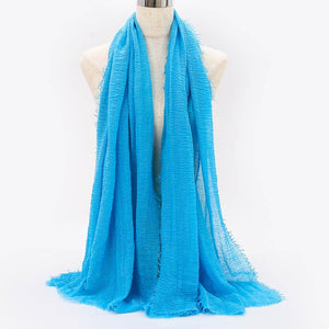 SANMAIHUA Woven Crinkle Scarf - Zainab's Closet