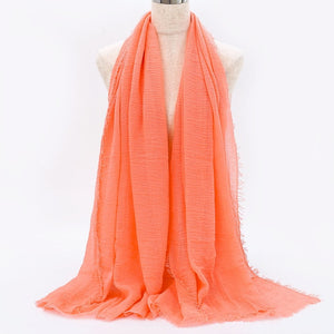 SANMAIHUA Woven Crinkle Scarf - Zainab's Closet