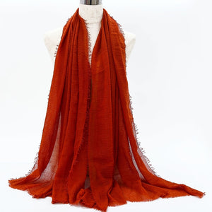 SANMAIHUA Woven Crinkle Scarf - Zainab's Closet
