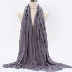 SANMAIHUA Woven Crinkle Scarf - Zainab's Closet