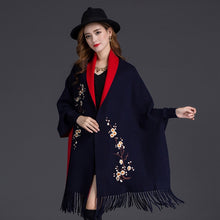 Load image into Gallery viewer, LuiseSandyHan Dual-Color Embroidered Shawl w/ Sleeves - Zainab&#39;s Closet