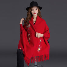 Load image into Gallery viewer, LuiseSandyHan Dual-Color Embroidered Shawl w/ Sleeves - Zainab&#39;s Closet