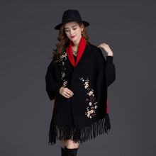 Load image into Gallery viewer, LuiseSandyHan Dual-Color Embroidered Shawl w/ Sleeves - Zainab&#39;s Closet