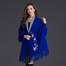 Load image into Gallery viewer, LuiseSandyHan Dual-Color Embroidered Shawl w/ Sleeves - Zainab&#39;s Closet
