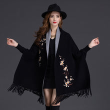 Load image into Gallery viewer, LuiseSandyHan Dual-Color Embroidered Shawl w/ Sleeves - Zainab&#39;s Closet