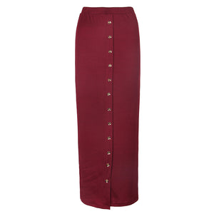 SMILE FISH Buttoned Maxi Pencil Skirt - Zainab's Closet