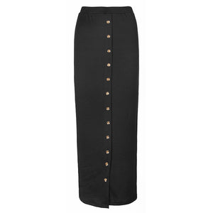 SMILE FISH Buttoned Maxi Pencil Skirt - Zainab's Closet