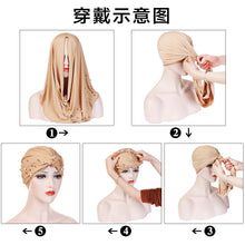 Load image into Gallery viewer, Arab Style Cotton Blend Beaded Headwrap - Zainab&#39;s Closet