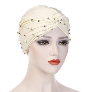 Arab Style Cotton Blend Beaded Headwrap - Zainab's Closet