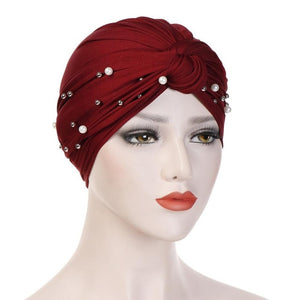 Arab Style Cotton Blend Beaded Headwrap - Zainab's Closet
