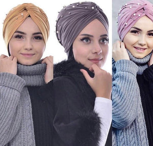 Arab Style Cotton Blend Beaded Headwrap - Zainab's Closet