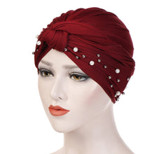 Load image into Gallery viewer, Arab Style Cotton Blend Beaded Headwrap - Zainab&#39;s Closet