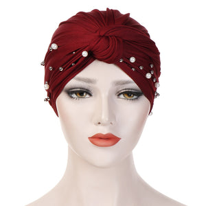 Arab Style Cotton Blend Beaded Headwrap - Zainab's Closet