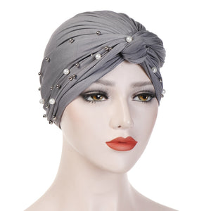Arab Style Cotton Blend Beaded Headwrap - Zainab's Closet