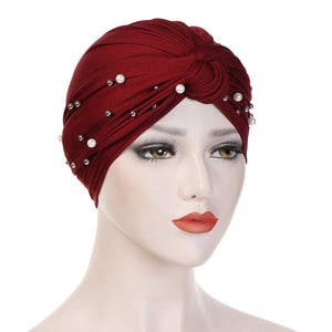 Arab Style Cotton Blend Beaded Headwrap - Zainab's Closet
