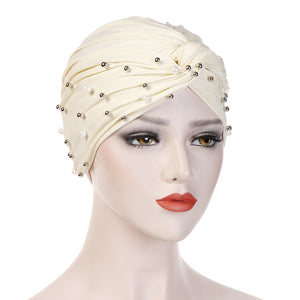 Arab Style Cotton Blend Beaded Headwrap - Zainab's Closet
