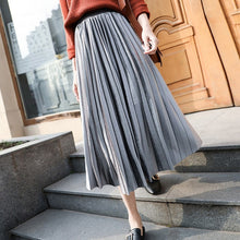 Load image into Gallery viewer, Yhz High Waist Velvet Pleated Vintage Maxi Skirt - Zainab&#39;s Closet