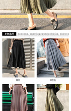 Load image into Gallery viewer, Yhz High Waist Velvet Pleated Vintage Maxi Skirt - Zainab&#39;s Closet