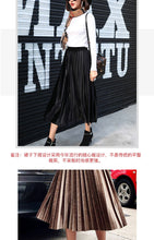 Load image into Gallery viewer, Yhz High Waist Velvet Pleated Vintage Maxi Skirt - Zainab&#39;s Closet