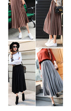 Load image into Gallery viewer, Yhz High Waist Velvet Pleated Vintage Maxi Skirt - Zainab&#39;s Closet
