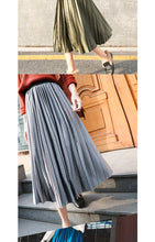 Load image into Gallery viewer, Yhz High Waist Velvet Pleated Vintage Maxi Skirt - Zainab&#39;s Closet