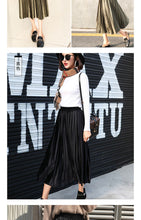 Load image into Gallery viewer, Yhz High Waist Velvet Pleated Vintage Maxi Skirt - Zainab&#39;s Closet
