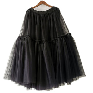 Treutoyeu Soft Black Pleated Tulle Vintage Tutu Skirt - Zainab's Closet
