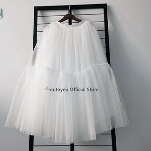 Treutoyeu Soft Black Pleated Tulle Vintage Tutu Skirt - Zainab's Closet