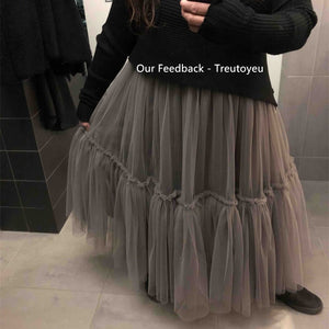 Treutoyeu Soft Black Pleated Tulle Vintage Tutu Skirt - Zainab's Closet