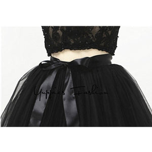 Treutoyeu Soft Black Pleated Tulle Vintage Tutu Skirt - Zainab's Closet