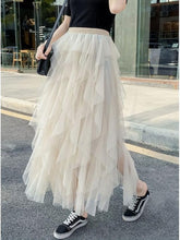 Load image into Gallery viewer, TIGENA Korean Tutu Tulle Pleated Maxi Skirt - Zainab&#39;s Closet