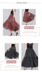 PARTY TRAIN 90cm Pleated Vintage Tulle Maxi Skirt - Zainab's Closet