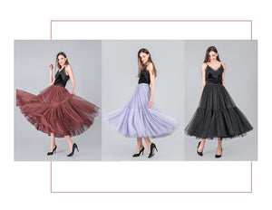 PARTY TRAIN 90cm Pleated Vintage Tulle Maxi Skirt - Zainab's Closet