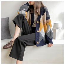 Load image into Gallery viewer, VANGULL Autumn Plaid V-Neck Single Breasted Cardigan - Zainab&#39;s Closet