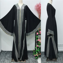 Load image into Gallery viewer, Malaysian Rhinestone Edged Abaya Robe - Zainab&#39;s Closet