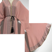 Load image into Gallery viewer, Malaysian Rhinestone Edged Abaya Robe - Zainab&#39;s Closet