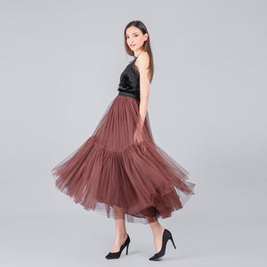 PARTY TRAIN 90cm Pleated Vintage Tulle Maxi Skirt - Zainab's Closet